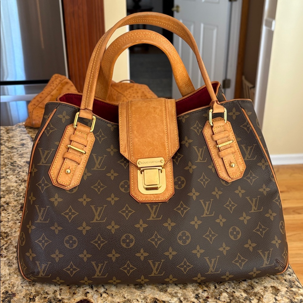 Louis Vuitton Brown and Tan Shoulder Bag